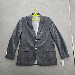 Tasso Elba Men Blazer XL (46-48) Blue Sport Coat Chambray Two Button Jacket NWT
